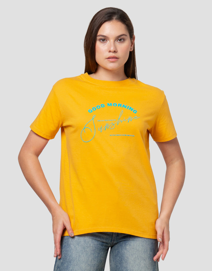 Cardinal Girl Print Good Morning Kaos Wanita