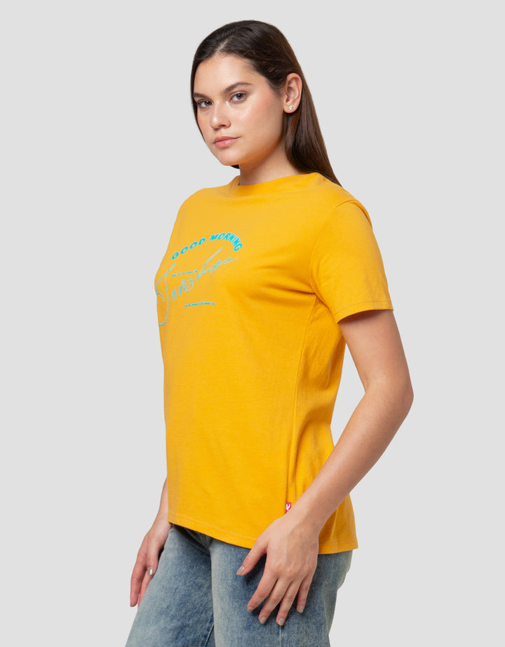 Cardinal Girl Print Good Morning Kaos Wanita