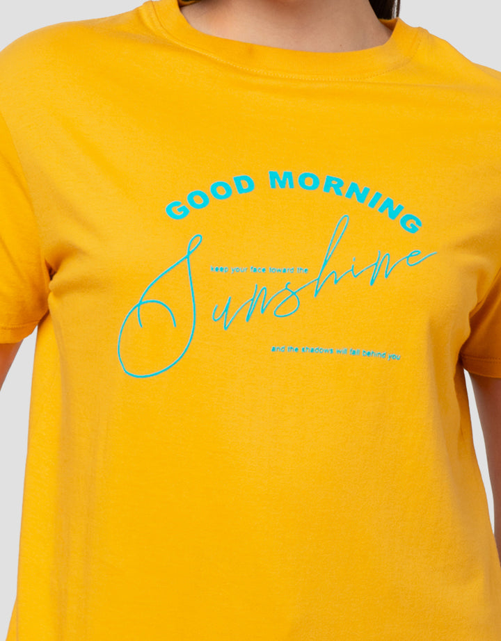 Cardinal Girl Print Good Morning Kaos Wanita