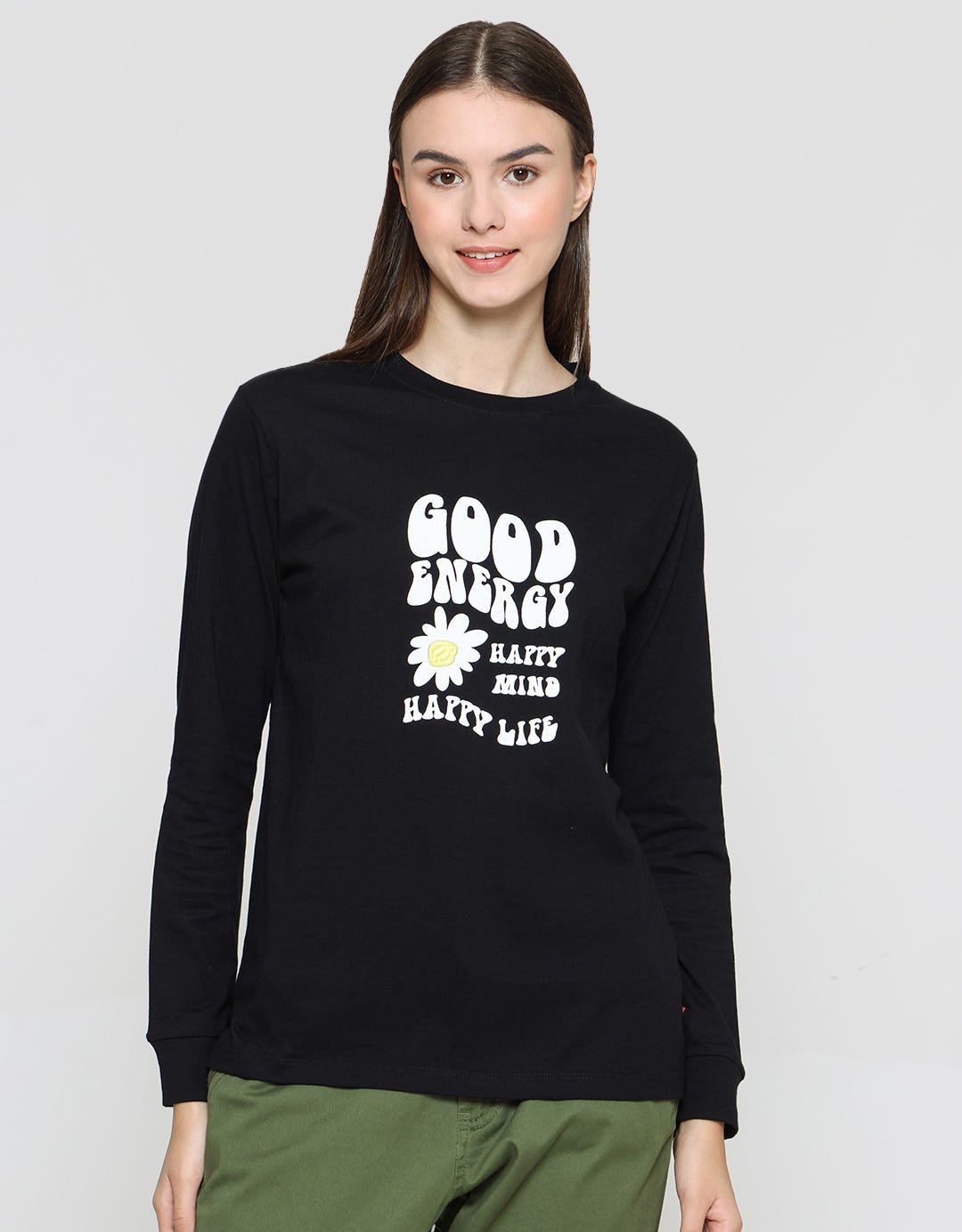 Cardinal Good Energy Print Women's Casual T-Shirt