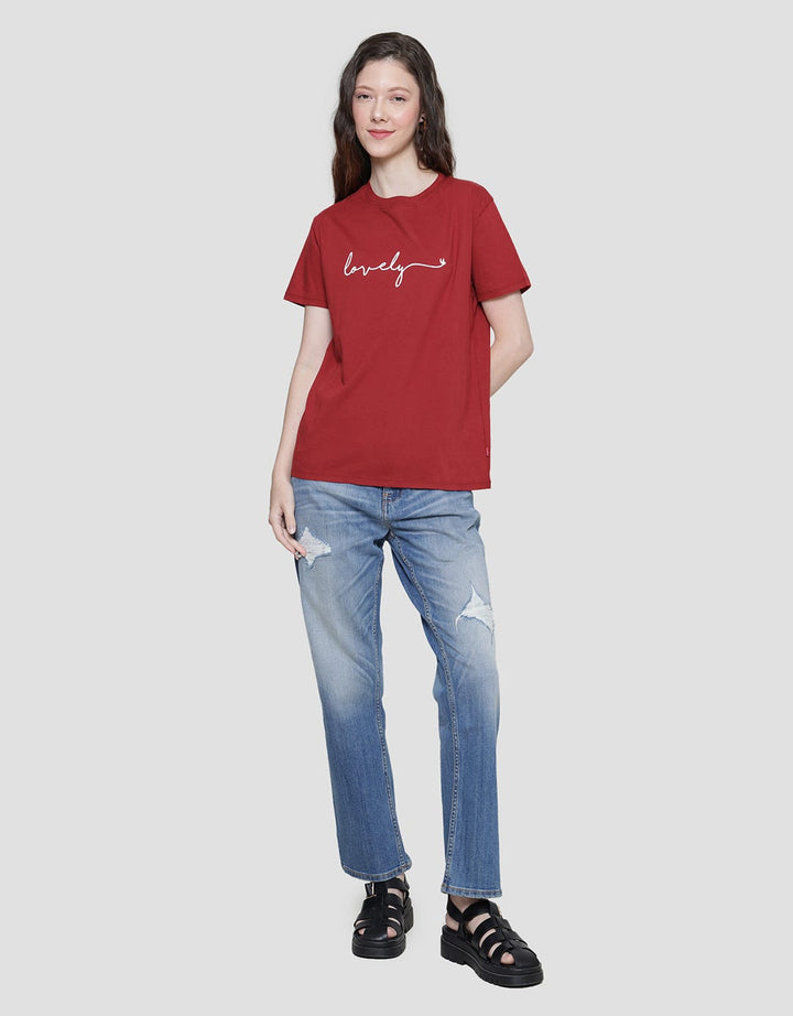 Cardinal Girl Lovely Print Kaos Wanita