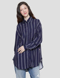 Cardinal Girl Stripe Long Kemeja Wanita