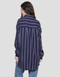 Cardinal Girl Stripe Long Kemeja Wanita