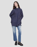Cardinal Girl Stripe Long Kemeja Wanita