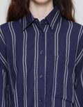 Cardinal Girl Stripe Long Kemeja Wanita