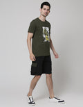 T Zone Short Sleeve T-Shirt Photoprint Theme Monochromatic Landscape