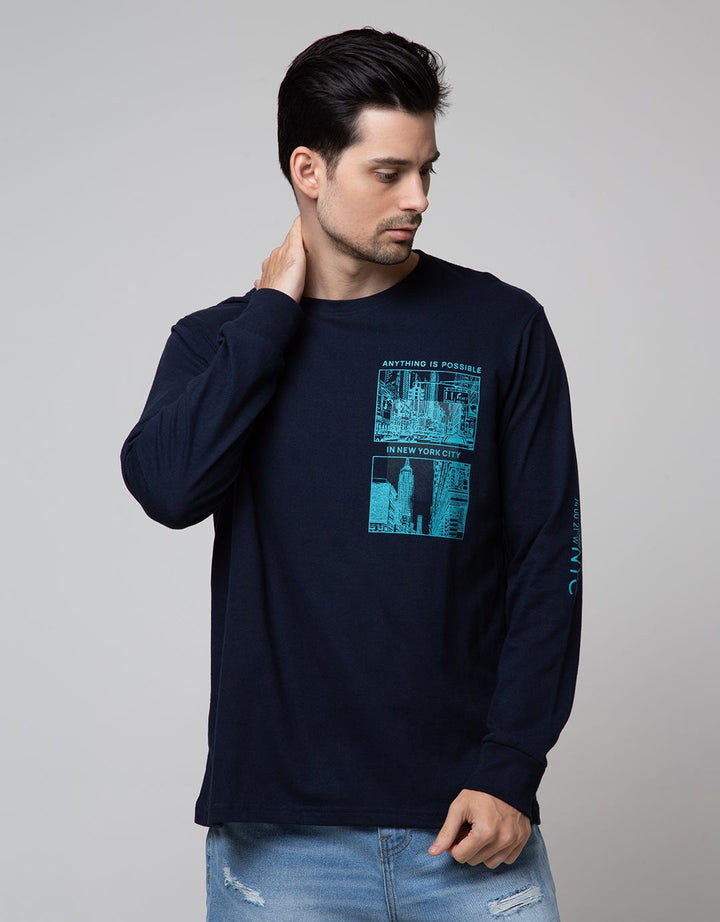T Zone Long Sleeve T-Shirt Theme Scenery Photoprint - Nyc 2