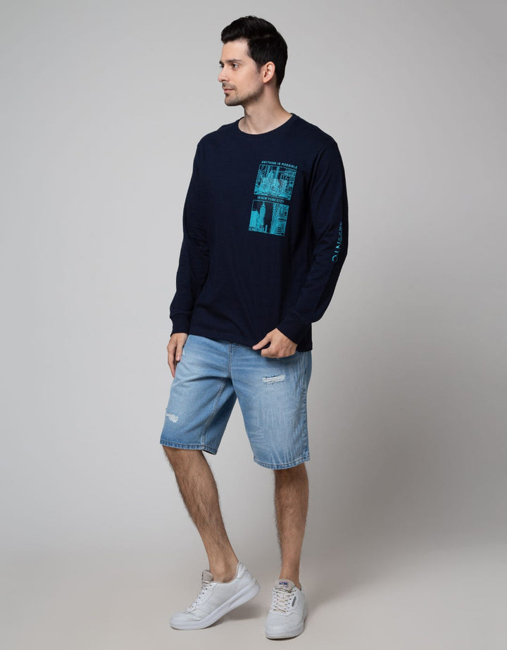 T Zone Long Sleeve T-Shirt Theme Scenery Photoprint - Nyc 2