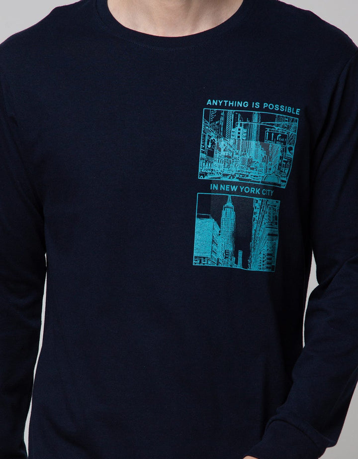 T Zone Long Sleeve T-Shirt Theme Scenery Photoprint - Nyc 2