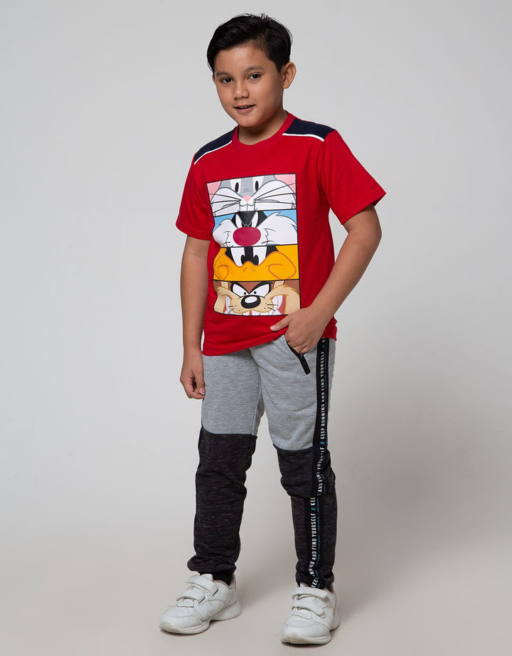 Character T-Shirt Looney Toons Bugs N Friends Shoulder Combination