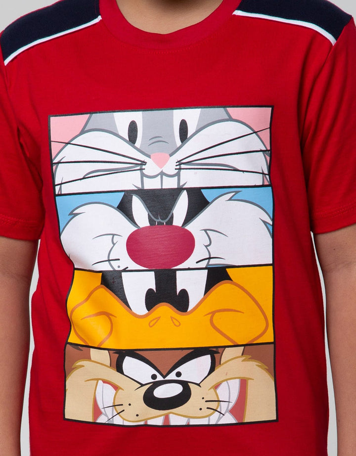 Character T-Shirt Looney Toons Bugs N Friends Shoulder Combination