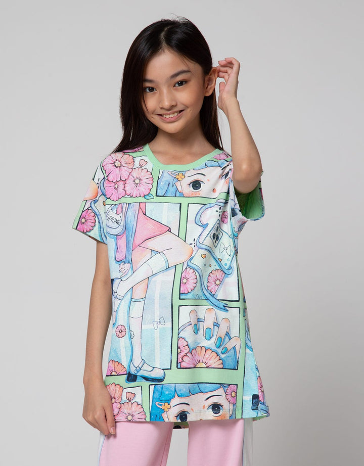 Nevada Anime Fullprint Kaos Anak Perempuan