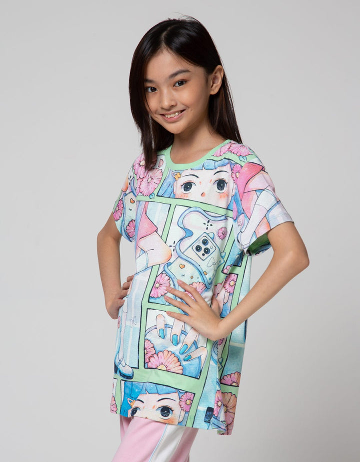 Nevada Anime Fullprint Kaos Anak Perempuan