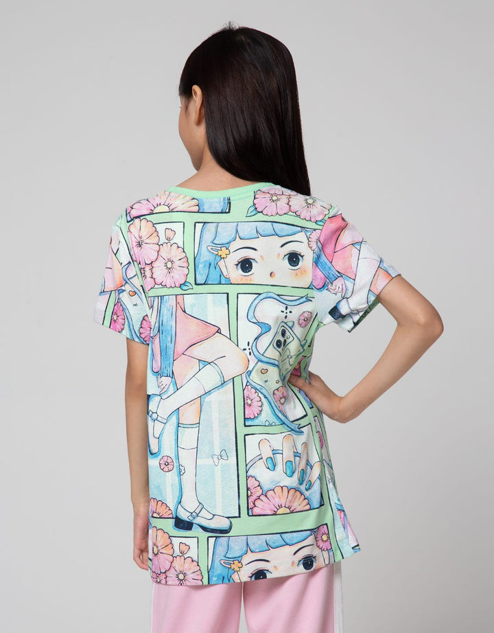 Nevada Anime Fullprint Kaos Anak Perempuan