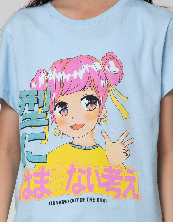 Nevada Anime Print Kaos Anak Perempuan