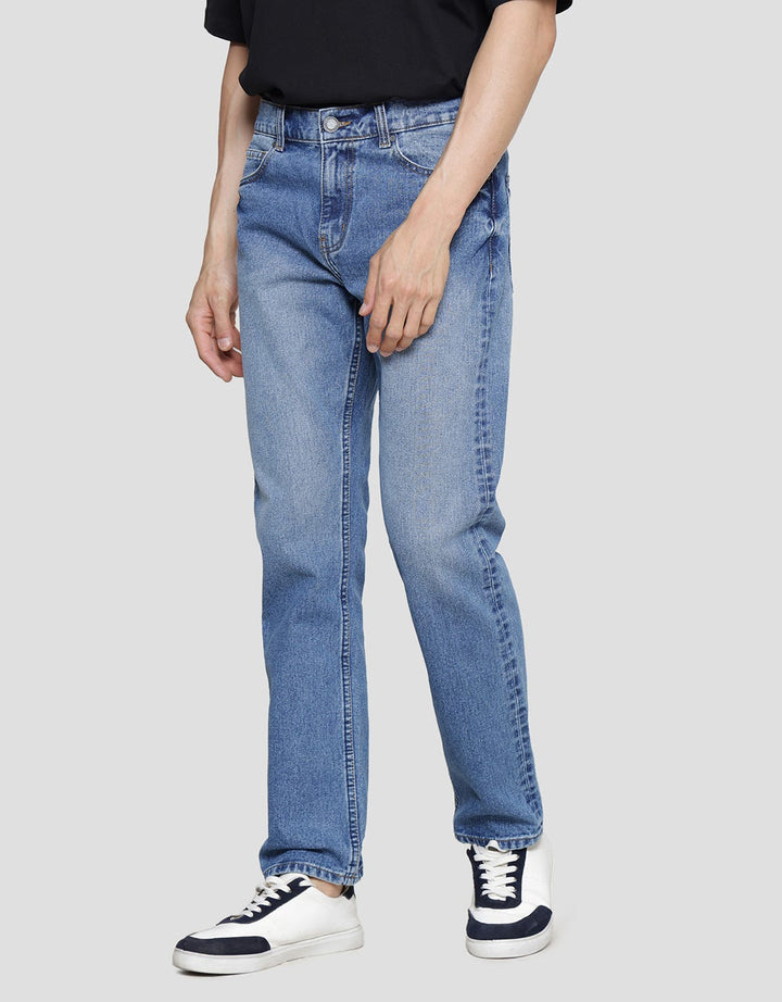 Triple Regular Slim Non Stretch Light Wash Celana Jeans Big Size Pria