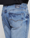 Triple Regular Slim Non Stretch Light Wash Celana Jeans Big Size Pria