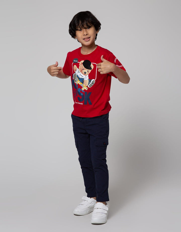 Little M Long Pants Woven Reg Rib Non St Cargo