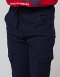 Little M Long Pants Woven Reg Rib Non St Cargo