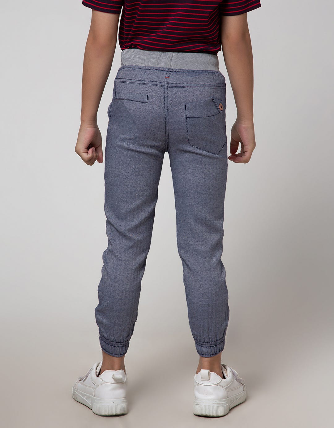 Little M Long Pants Jogger Rib Herringbone