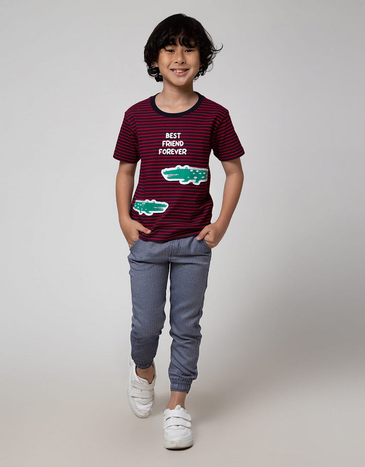 Little M Long Pants Jogger Rib Herringbone