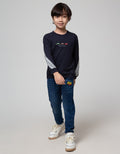 Little M Long Denim Reguler Rib Non Sterch Bordir Dino