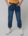 Little M Pants Denim Print Imagine Aplikasi