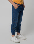 Little M Pants Denim Print Imagine Aplikasi