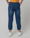 Little M Pants Denim Print Imagine Aplikasi