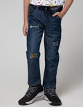 Little M Printed Denim Boys Pants