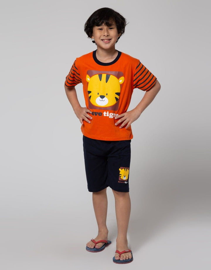 Little M Top-Bottom Setelan T-Shirt Tiger
