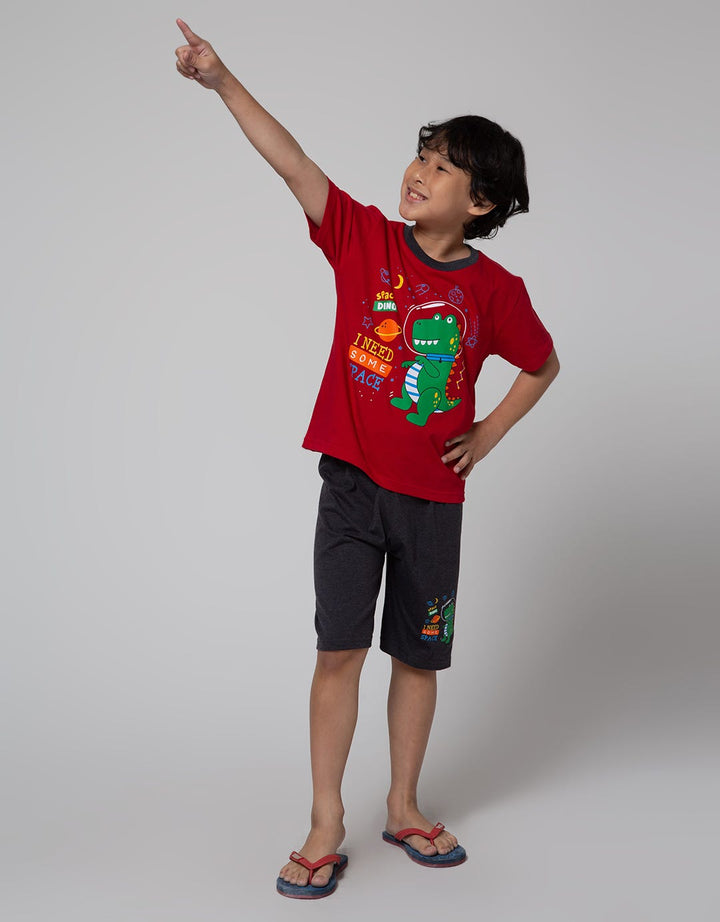 Little M Top-Bottom Setelan T-Shirt Dino I Need Space