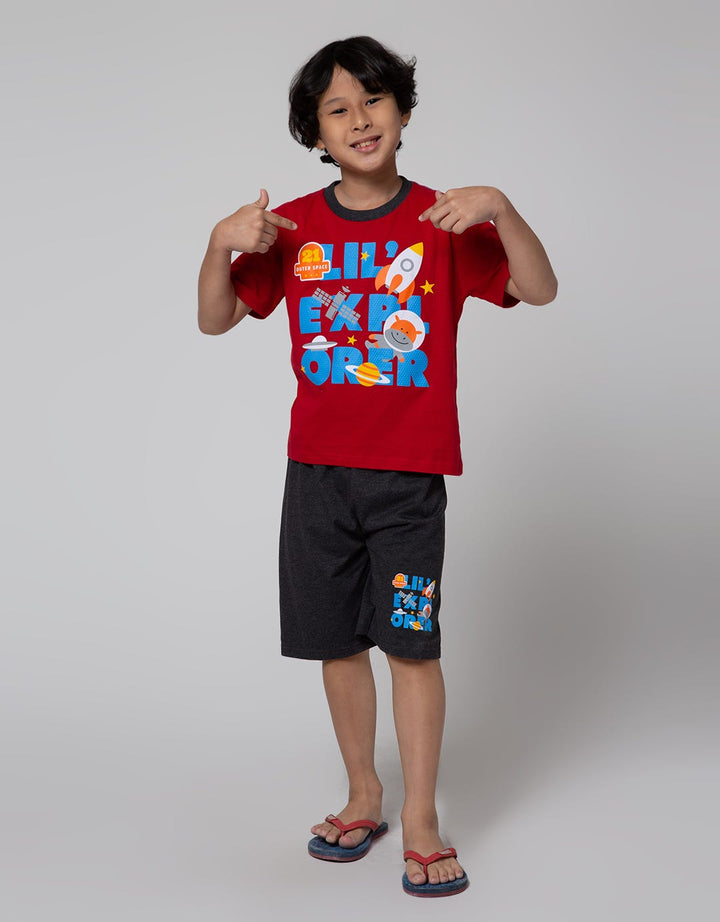 Little M Top-Bottom Setelan T-Shirt Little Explorer