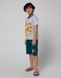 Little M Top-Bottom Giraffe Stripe Print T-Shirt Suit