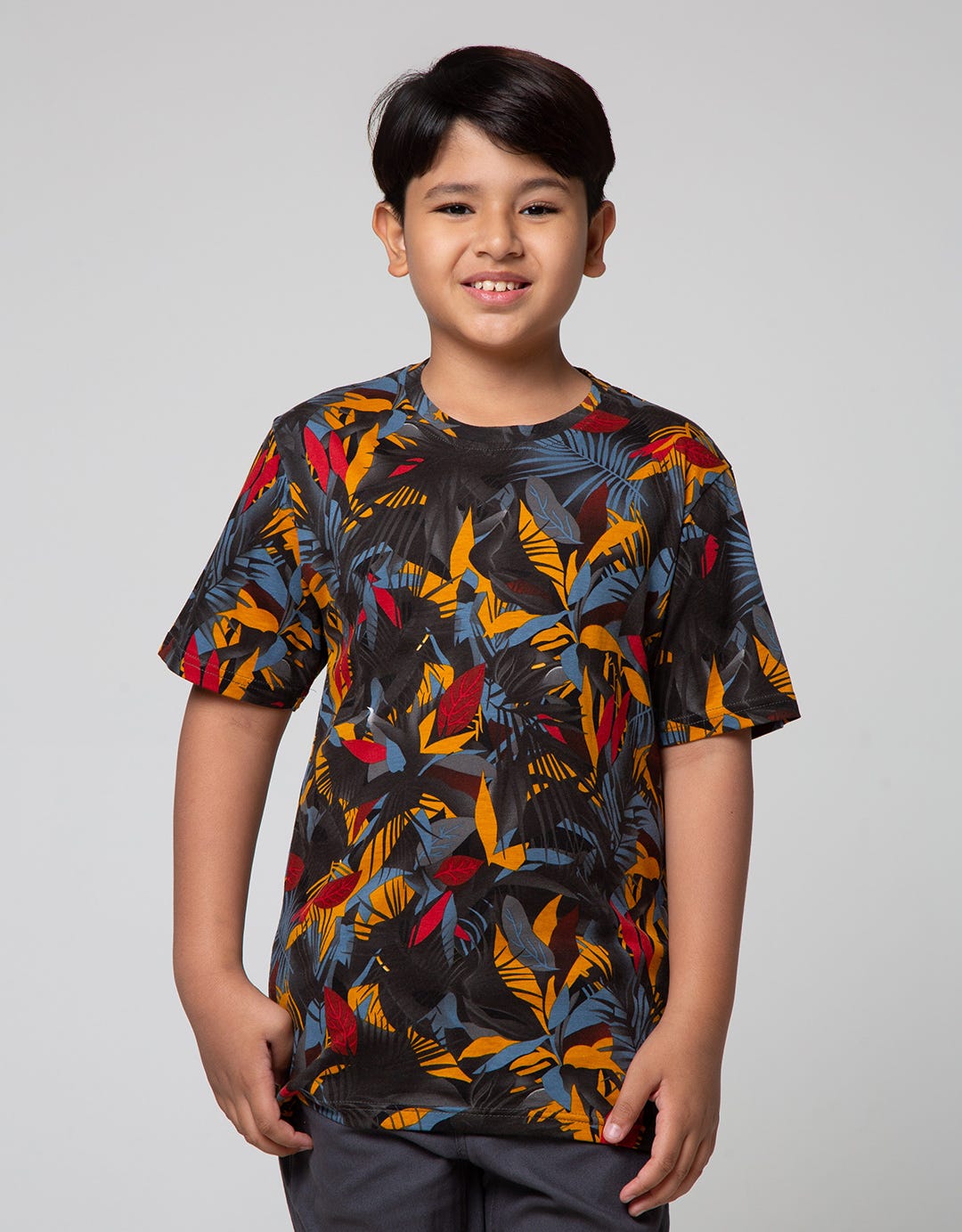 Nevada Short Sleeve T-Shirt Full Rotary Colorful Leaf