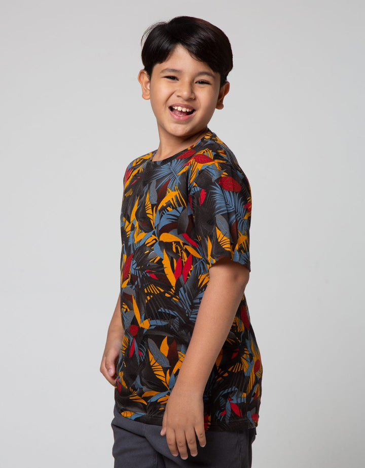 Nevada Short Sleeve T-Shirt Full Rotary Colorful Leaf