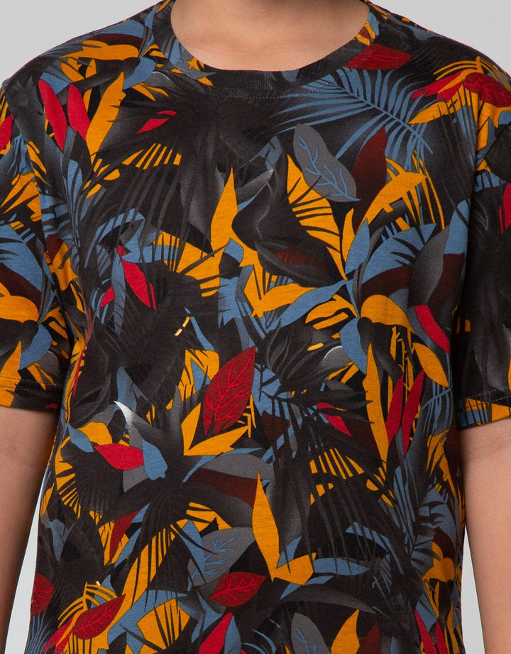 Nevada Short Sleeve T-Shirt Full Rotary Colorful Leaf