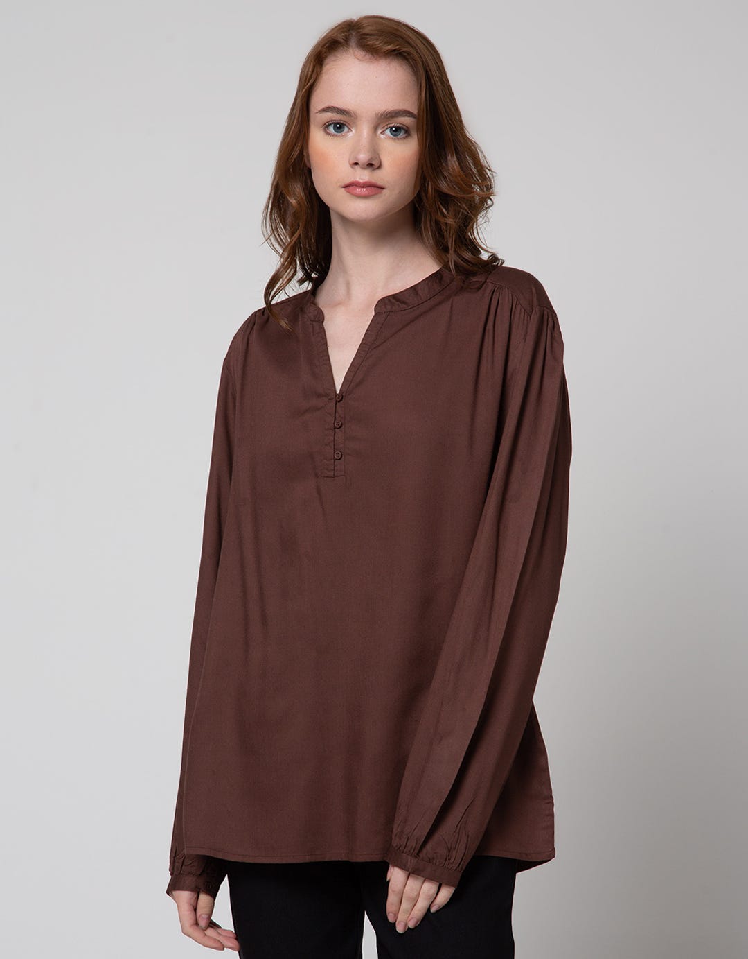 St. Yves Long Sleeve Blouse Twoven Licaevo Fabric