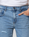 Nevada Ripped Jeans Slim Denim Pria