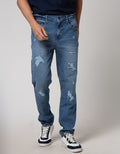 Nevada Denim Long Pants Ripped Slim Fit