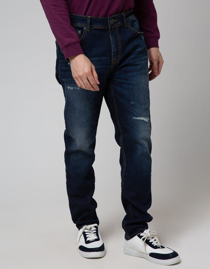 Nevada Denim Long Pants Tapered Ripped Stitch