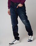 Nevada Denim Long Pants Tapered Ripped Stitch