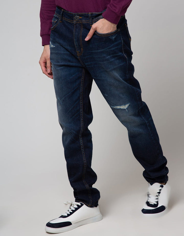 Nevada Denim Long Pants Tapered Ripped Stitch