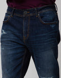Nevada Denim Long Pants Tapered Ripped Stitch