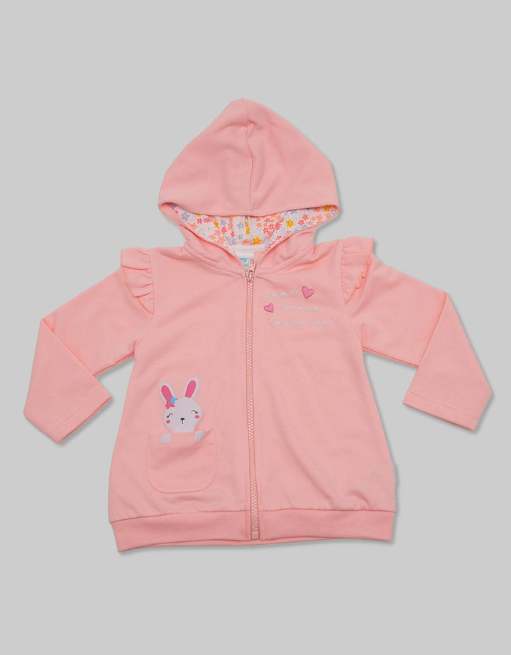 Pipiniko Bunny Loves Me Jacket Jmbf02:Salmon:6-12:Graphic:Ls T-Shirt