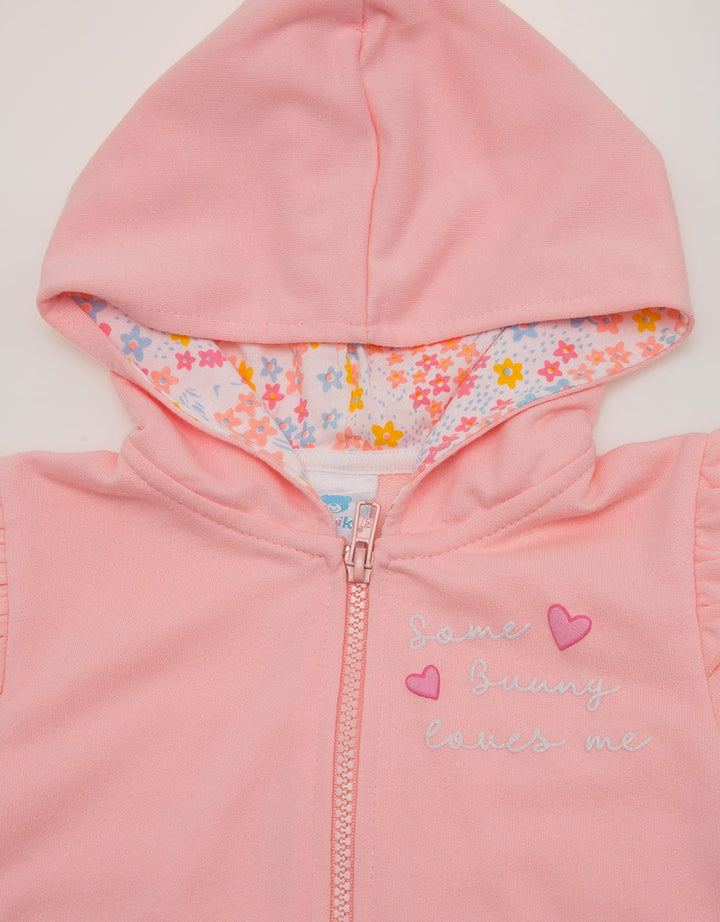 Pipiniko Bunny Loves Me Jacket Jmbf02:Salmon:6-12:Graphic:Ls T-Shirt