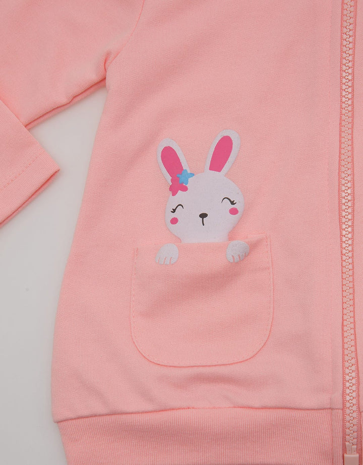 Pipiniko Bunny Loves Me Jacket Jmbf02:Salmon:6-12:Graphic:Ls T-Shirt