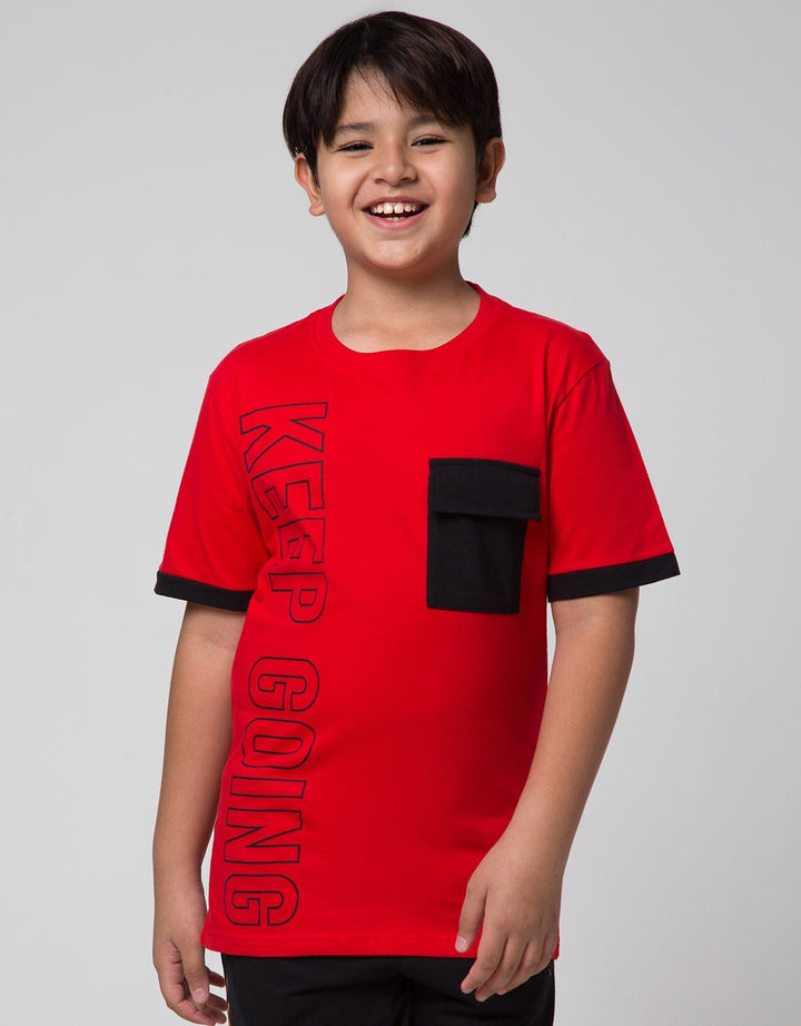 Nevada Sport Short Sleeve T-Shirt Print Keep Going Pocket