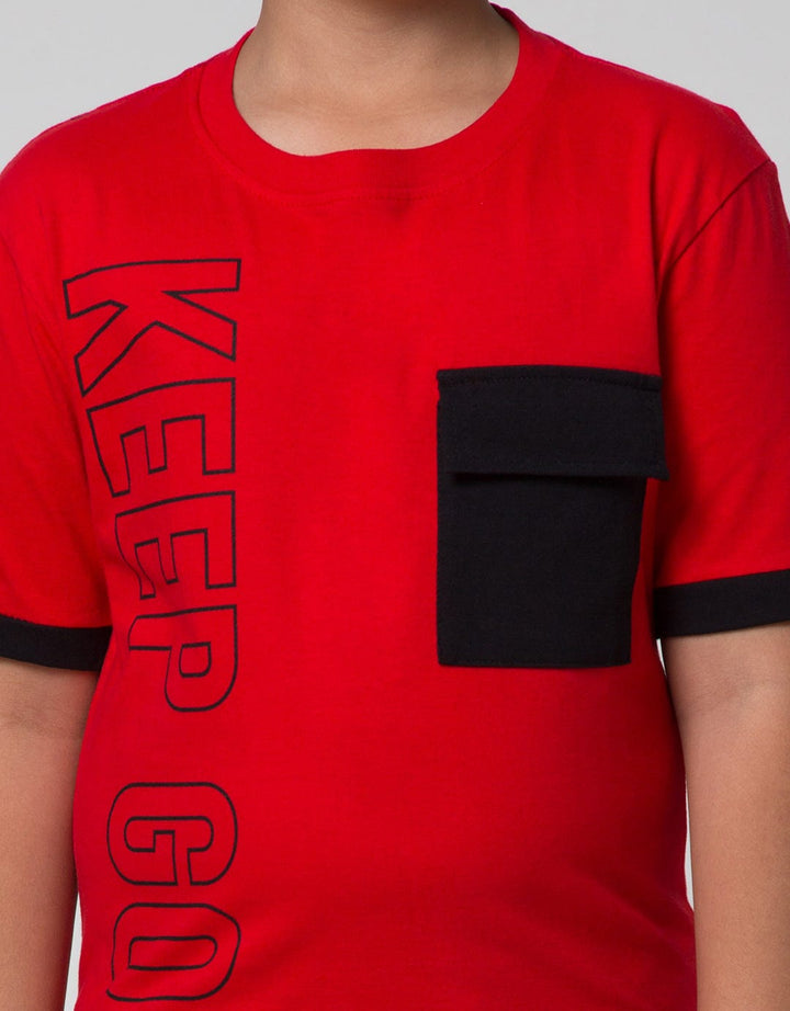 Nevada Sport Short Sleeve T-Shirt Print Keep Going Pocket