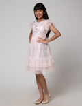 Sweet Miss Short Sleeve Midi Dress Hand Geber Flower Embroidery